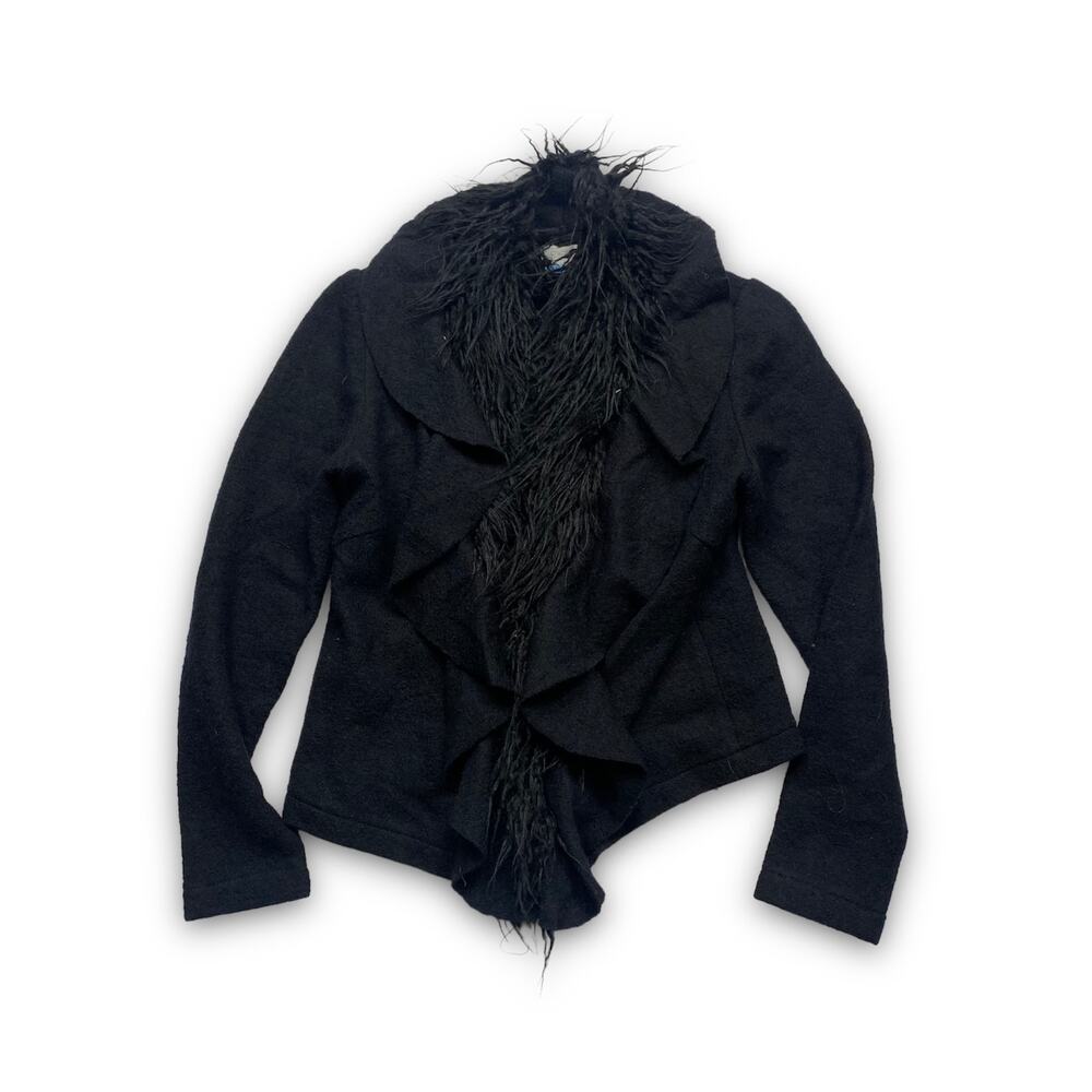 Y2k Chicos faux fur knit afghan blazer size 0